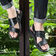 Fan Xibo Marke Top -Layer -Kuhleder -Massage Sandalen Männer 2025 Echtes Leder Sommer Herren Sandalen Herren -Casual Beach Schuhe Brown 9928 Top -Layer -Kuhspannung + Massage unten 39