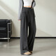 TONLION 2025 Pantalones de pierna ancha de cintura alta para mujeres Pantalones casuales versátiles de estilo coreano delgado
