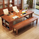 Mark Mu Liangpin Massivholz Tisch Esstisch Integrated Long Table Study Tisch Konferenz Tabelle Großer Board Tabelle C9904 Weiß 2.0m