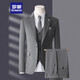 
ROMON (ROMON) suit men's three-piece Korean slim business casual suit groom wedding dress dark gray [top + pants + vest] shirt belt 6XL
