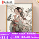 Manlang Chinese ancient style girl digital oil painting DIY new Chinese style hand-painted painting fill color acrylic passing time oil painting SJ16854 30*40cm solid wood inner frame + brush pigment