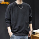 JEEP Jeep sweatshirt men's spring and autumn heavy casual long-sleeved loose top men's gray 2XL