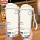膳魔师（THERMOS）可爱幽灵保温杯高颜值学生不锈钢便携新款双饮咖啡男女吸管水杯子 BXAB13795幽灵粉+配挂绳 陶瓷内胆