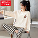 Hongdou (Hodo) Pyjamas für Frauen im Frühjahr und Herbststil, großer koreanischer Stil, langärmelige süße zweiteilige Set, Student Sommer-, Herbst- und Winter-Heimkleidung, können draußen getragen werden. GXT9928 M (Empfohlen 75-95jin [Jin ist gleich 0,5 kg]))