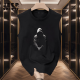 Jeep Spirit Summer Trendy Round Cuella sin mangas Camiseta Vest American Vest American Fitness Creative Creative Top Top Loose Black Vest delantero Izquierda Pequeña K1098 Dos piezas de Small S Recomendadas 70-80Jin [Jin equivale a 0.5 kg]