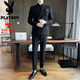 Playboy Hochzeitsanzug Set Herren High-End 2025 New Business Herren-Doppelbrust lässiger Hochzeitsanzug Jacke grau SJT9973 Drei-teiliger Set 4xl [Vorgeschlagen 185jin [Jin gleich 0,5 kg]]