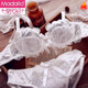 Modal Sexy Style rassemblé sous-vêtements en dentelle en maille Ensemble de soutien-gorge pour femmes européen et américain Bra de grande taille sans éponge Light Purple 70E