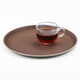 Jieyi large tray rectangular round tray non-slip tea tray plastic tray hotel serving tray food tray tray plastic brown round 35CM