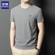 Romon men's short-sleeved round neck mulberry silk T-shirt summer half-sleeved versatile casual top T-shirt base shirt men's middle-aged clothes White-13596KSP M 165 Recommended 90-120Jin [Jin equals 0.5 kg]