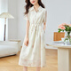 
OLJ light luxury brand dress for women 2025 summer new high-end shirt collar fashionable chiffon skirt picture color XL 115-125Jin[Jin equals 0.5 kg]