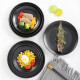 Metamin -Tischgeschirr runder Essteller schwarzer Grillplatte Bone Plate Handelsgericht Grill Teller Plastikschale LJP1098 Eine Schachtel mit 72 Teilen