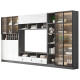 TV cabinet background wall cabinet integrated solid wood storage cabinet storage cabinet customized living room TV cabinet Jiangyuyuan style 14380*210*35cm door-to-door installation