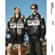 Bosie Boxi 2025 new autumn style letter contrast motorcycle pu leather jacket men's casual jacket jacket black and white M