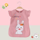 Babero para comer bebés, impermeable y sucio, camisa de bebé delgada, linda piel de conejo en polvo, talla 110 (recomendado para 3-5 años)