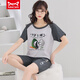 Catman Miiow Pyjamas pour femmes en été en été coton pur manche courte mince version coréenne douce et mignonne de vêtements étudiants à la maison étudiant Summer 1396 l Style féminin 85-95jin [Jin est égal à 0,5 kg]