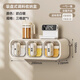 Home KATEI STORY Japanese moisture-proof seasoning jar seasoning box wall-mounted home kitchen high-end salt jar seasoning sealed storage box set wall-mounted three-compartment seasoning box-milk silver