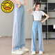 
Disney Girls Tiansi Jeans 2025 Summer New Large Children's Straight Pants Spring and Autumn Clothing Girl Casual Wide Leg Pants Blue 689 Wide Leg Pants Tiansi Thin 160 cm