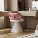 Yate rotation tabouret de maquillage de style crème de chambre à coucher de chambre pour filles chaise de table de chambre à coucher de chambre haut de gamme back-backRack arc archet mignon rose [back-coussin en velours d'agneau + coussin en cuir]