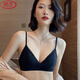 LangSha (LangSha) underwear for women with small breasts gathered to make them look thin without steel rings, triangle cup bra French sexy lace bra without empty cup, black. Single piece underwear 70A 32 [no steel rings. light gathered to make them]