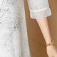 OLJ high-end brand dress for women 2025 summer new printed and modified cheongsam new Chinese style Zen Chinese style skirt gray L 90-115Jin [Jin equals 0.5 kg]