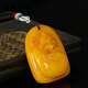 Famous family beeswax pendant for men and women old beeswax chicken oil yellow carved money bag pendant natural amber pendant accessories for boyfriend
