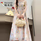 
Woodpecker (TUCANO) early summer two-piece suit forest tulip floral suspender dress for girls + design sense niche strap sun protection shirt S