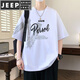 Jeep Spirit Summer Silk Silk T-shirt à manches courtes Summer Men 2025 Nouvelle chemise à manches à mi-manche 693 beige [manches courtes] Assurance qualité M-Size [90-110Jin [Jin est égal à 0,5 kg]]]
