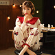 
Urban beauty pajamas women's spring and autumn pure cotton long sleeve cute Korean sweet suit summer autumn winter princess style casual home clothes green apricot color GXT9923 picture color M (recommended 75-95Jin [Jin equals 0.5 kg])