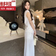 Victoria's Style Design Asymmetrische Baumwolle und Leinenanzug für Frauen im Jahr 2025 Sommer-Taille und Schlamptemperament mit weitem Hose zweiköpfigem Set White S empfohlen 80-100jin [Jin entspricht 0,5 kg]
