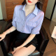 星贝莉6172#职业衬衣女气质小衫时髦短袖雪纺衬衫2025年新款夏季v领上衣 白色 S