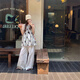 Opeodly Spot Real Shot Real Retro Retro Halter Halter Cuello Top Tubrina suelta Versática Pantalones de pierna ancha Traje casual 9273# Pantalones de encaje S Tamaño igual