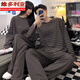 Victoria's style couple pajamas for spring and autumn new long-sleeved cotton men and women casual striped home clothes two-piece set #XF-15567 M women [75-100]Jin[Jin equals 0.5 kg]