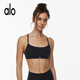 ALO YOGA American sports bra suspender bra halter neck women's AL-O same style running fitness yoga back Pilates A suspender bra white S with chest pad