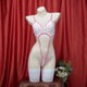Body à pois sexy pyjamas Pajamas Sexy Girl Slim Bikini High-Square Sous-vêtements serrés C1049 Blanc [chaussettes non incluses] Single Taille