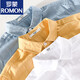 罗蒙（ROMON）男士亚麻翻领短袖恤宽松衬衫领上衣服有带领T棉麻料体恤麻布夏装 yunyi-9711蓝色 M