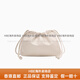Calvin Kleinck Frauenbeutel lässig Pendelpendelpendel süßer Kordelbrief, geprägt One-Shoulder Crossbody Puff Bag DH3771 67U-Milky White