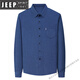Jeep Spirit 2025 Primavera y verano. Camisa de manga larga de algodón y lino de algodón de manga larga El papá es versátil informal y sin pulir, azul real M --- sugerido 90-110Jin [Jin iguala 0.5 kg]