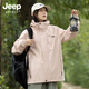 JEEP SPIRIT Jeep pink jacket for women 2025 new outdoor windproof waterproof mountaineering suit three-in-one small fragrance jacket for men and women - light purple [three-in-one/detachable] M