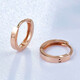 Yue Bu Lao Phoenix Gold Store Gold Earrings Plain Hoop Imitation Rose Gold Colored Gold Earrings for Women Simple Korean Gold Ring Earrings Pair of 18k Rose Gold Earrings