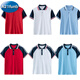 
A 21 FUNB school uniform short-sleeved T-shirt inner bottom shirt primary and secondary school students POLO shirt top summer junior high school students class suit 9901 blue T white-collar [T-shirt] 190