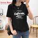 Amante Rucci Camiseta de manga corta de algodón puro blanco para mujeres Hong Kong Fabor Chic Top 2025 Summer NUEVA VERSIÓN COREANA TRENDA TRENDA LOGRA TAMAÑO BLANCO 6172 Modelo regular blanco (estampado azul) S