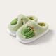 Pig Daddy Children's Cotton Slippers for Boys in Autumn and Winter 2025 New Anti-Slip Indoor Home Furry Slippers for Little Girls, Middle and Large Children Green Dinosaur 28 Inner Length 18cm Suitable for Feet Length 17cm