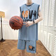 Aoji summer student basketball uniform suit for youth sports vest shorts trend 6636 light gray (vl+shorts) 2XL 130-150Jin [Jin equals 0.5 kg]