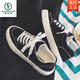 Woodpecker Brandneue Sommer weiße Schuhe 2025 koreanische Stil trendige Herrenschuhe Vielseitige lässige Leinwandschuhe Stoff Schuhe Kleine weiße trendige Schuhe 9708 Weiß 42