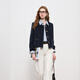 Drei Farbe 2025 Herbst Neuer alte Qianfeng Xiaoxiang Jacke Loose Short Round Neck Cardigan Single Breast M Navy Blue S 155/80A