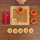 Yusen Yi Persimmon Ruyi Hochzeitsgeschenke für Neulinge für Freunde und Geschenke für Tee -Sets für Bräute und beste Freunde Dows für neu engagierte Kakis mit sechs Tassen + Porzellanscheiben + Geschenkboxen HQ693