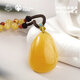 Potala Palace Beeswax Southern Red Necklace 925 Silver Yellow Wealth Agate Jade Pendant Wushi Brand Men's and Women's Birthday Gift for Boyfriend