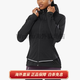 Salomon Solid Color Reißverschluss mit Kapuze mit Langarmjacke für Frauen schwarzer XS