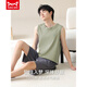 Catman (Miiow) Vest Pajamas Summer de algodón puro para hombres traje sin mangas para niños ropa de casa nueva para adolescentes Summer 13658 L (100-120Jin [Jin equivale a 0.5 kg])