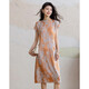 Demana [glossy satin jacquard] summer Chinese style new Chinese cheongsam skirt stand collar shoulder waist-hugging women's dress